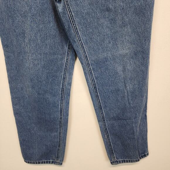 Vtg 80s Gitano Bare Back Mom Jeans Size 12 Short Blue Elastic Waist High Rise - Picture 4 of 11